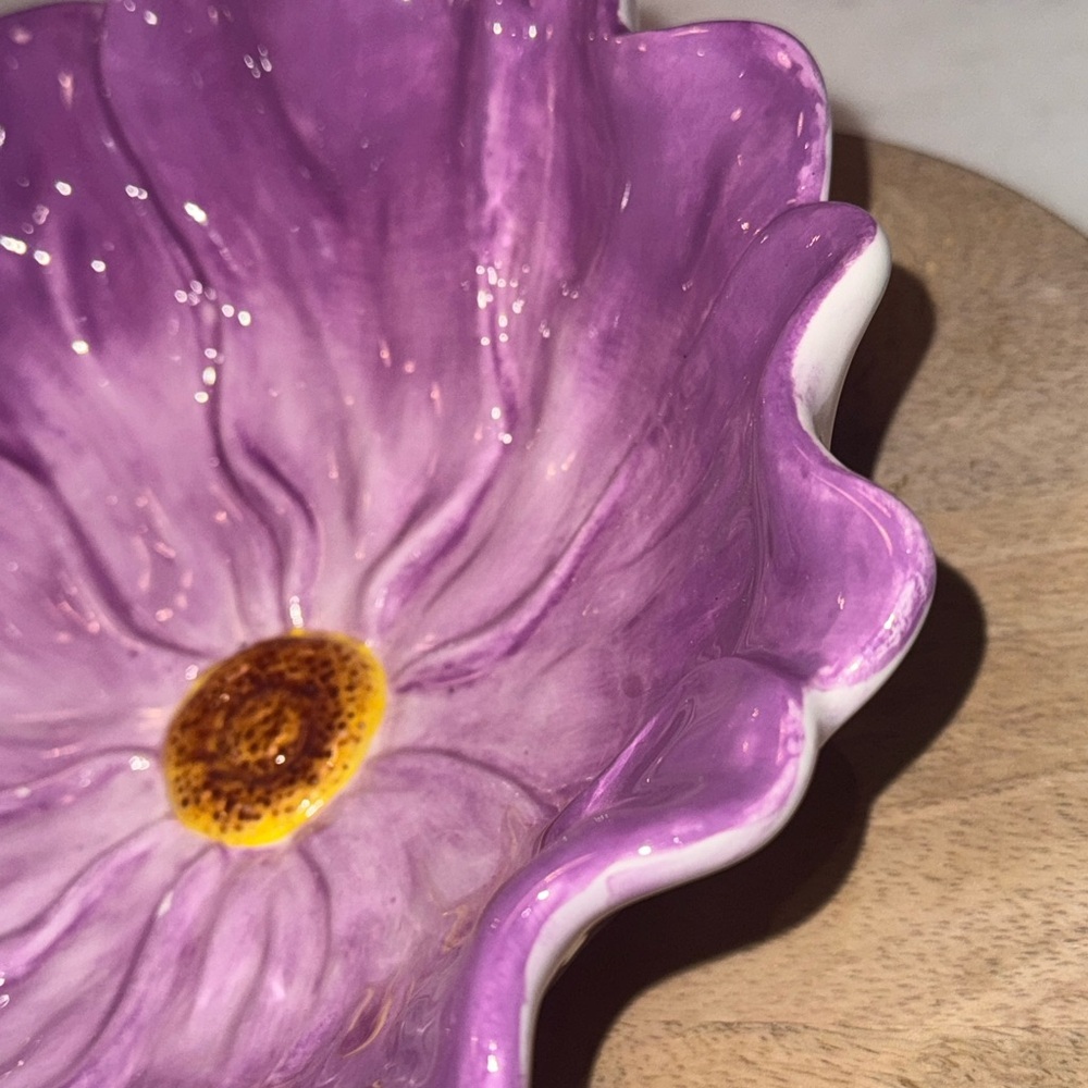 Vanson Ceramic Purple Flower Bowl - Picture 4 of 7